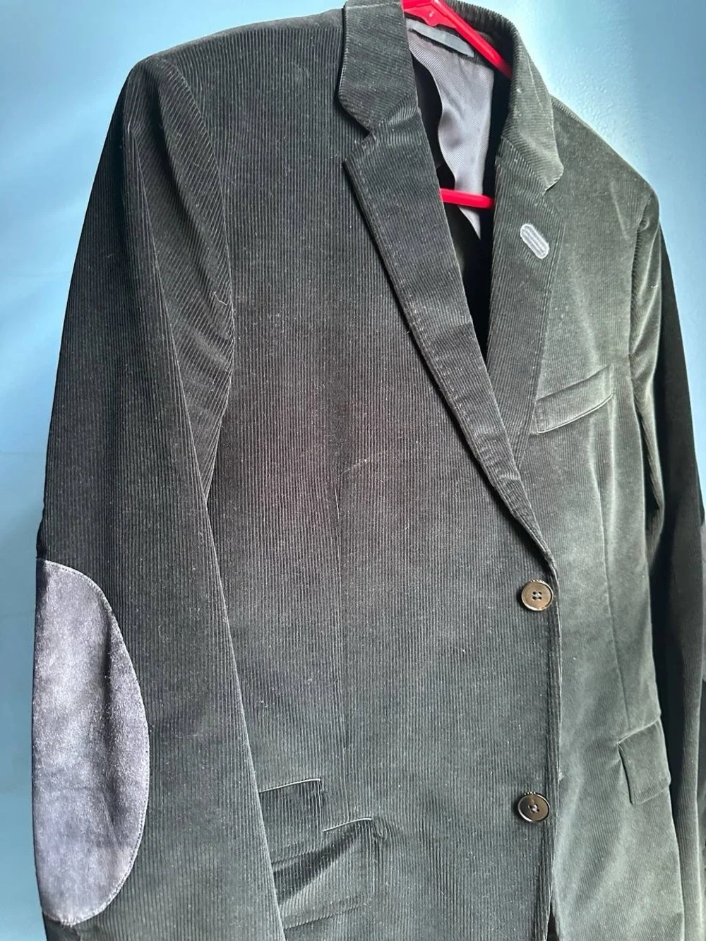 Gucci Single-Breasted Velvet Blazer in Navy Blue Cotton